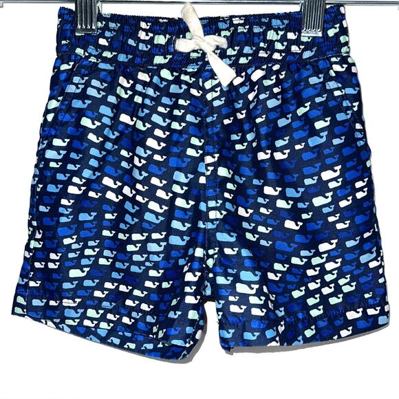 Vineyard Vines Target Boys Blue Whale Print Swim Trunks Size 2T - Picture 3 of 11